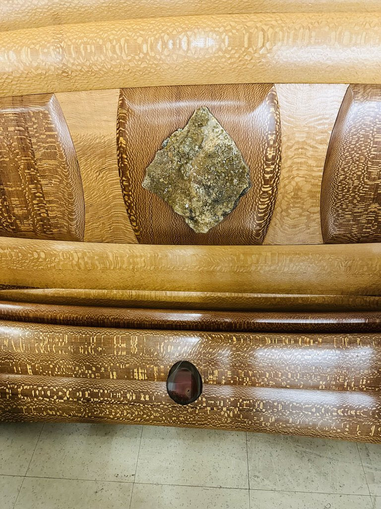 Carved Wood Crystal Embellished Bed (please measure)