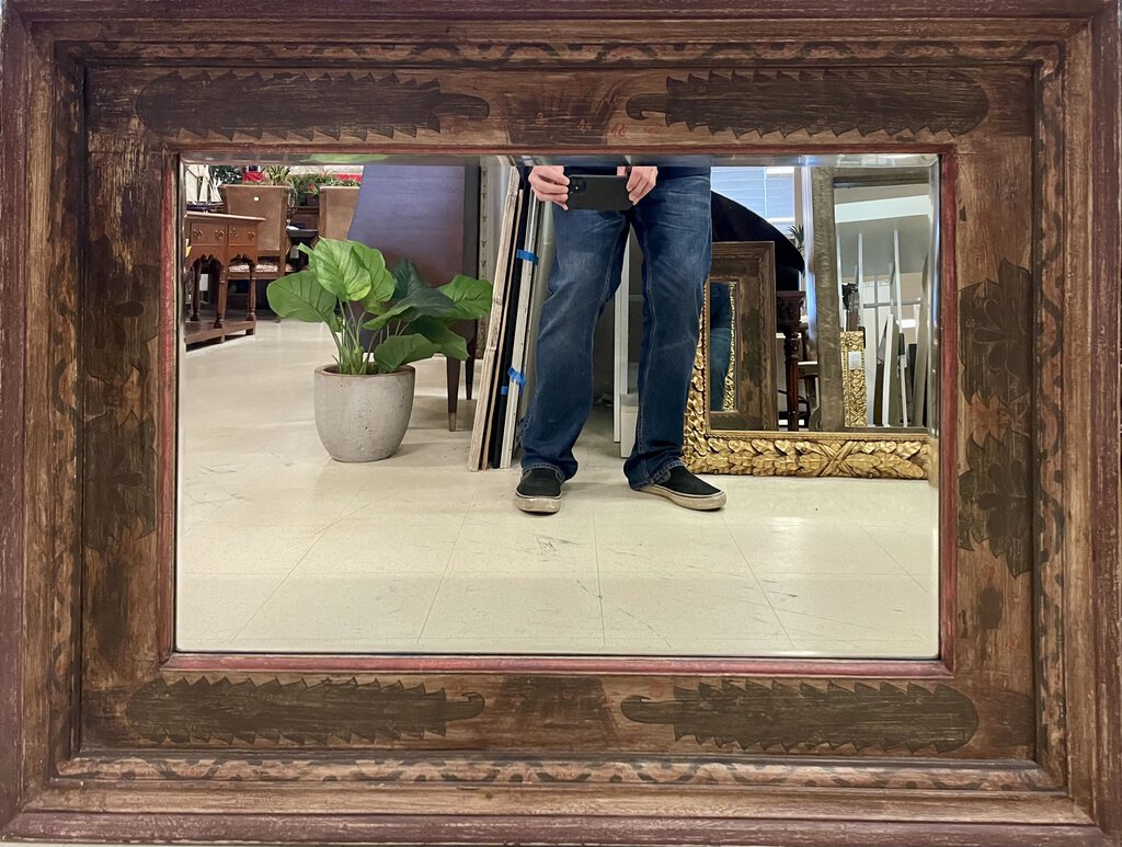 Pottery Barn Santorini Mirror w/ Painted Wooden Frame