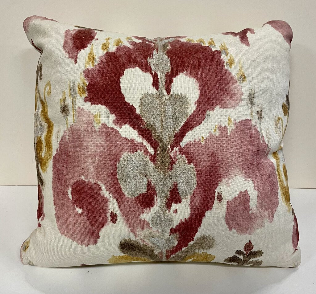 Light Pink Maroon Damask Down Pillows (PAIR)