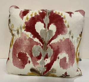 Light Pink Maroon Damask Down Pillows (PAIR)