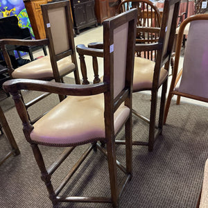 Dennis & Leen Barstools (Pair) stained leather