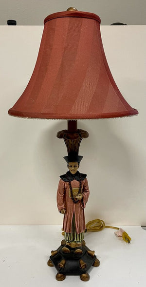 Berman Signed Figural Mandarin Table Lamp