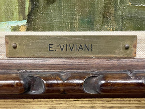 Enrico Viviani - Venezia - Oil on Cavas Signed Front and Back
