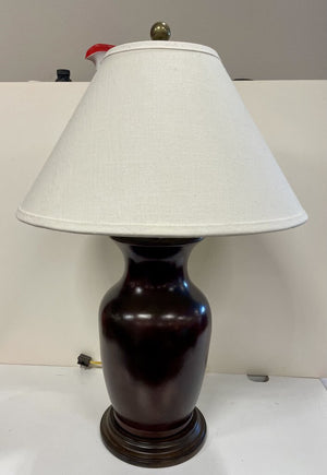MCM Brown Ceramic Jar Style Table Lamp