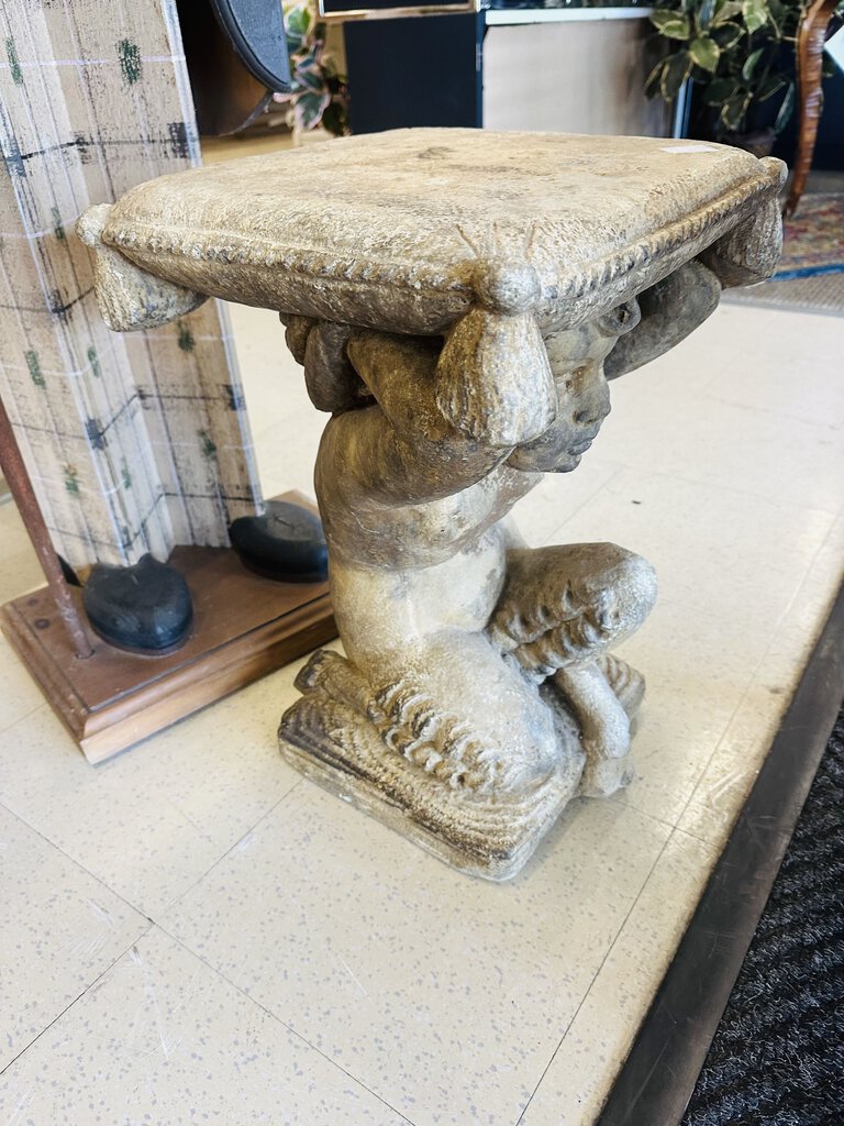 Neoclassical Style Cast Stone Satyr Form Garden Seat