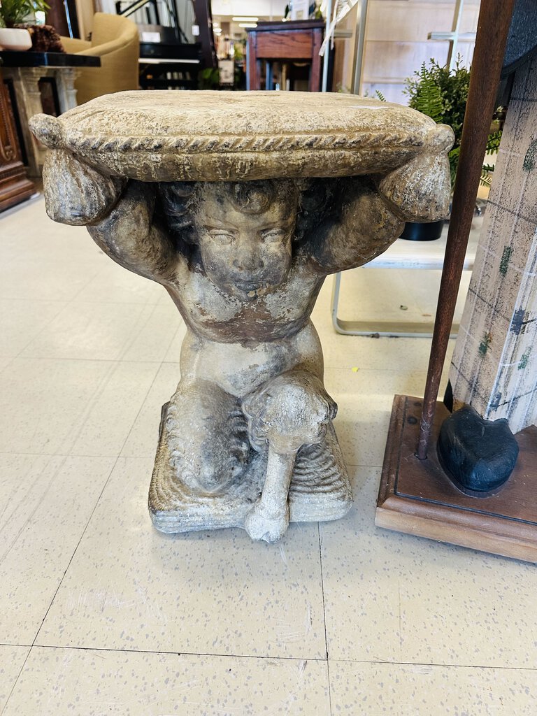 Neoclassical Style Cast Stone Satyr Form Garden Seat