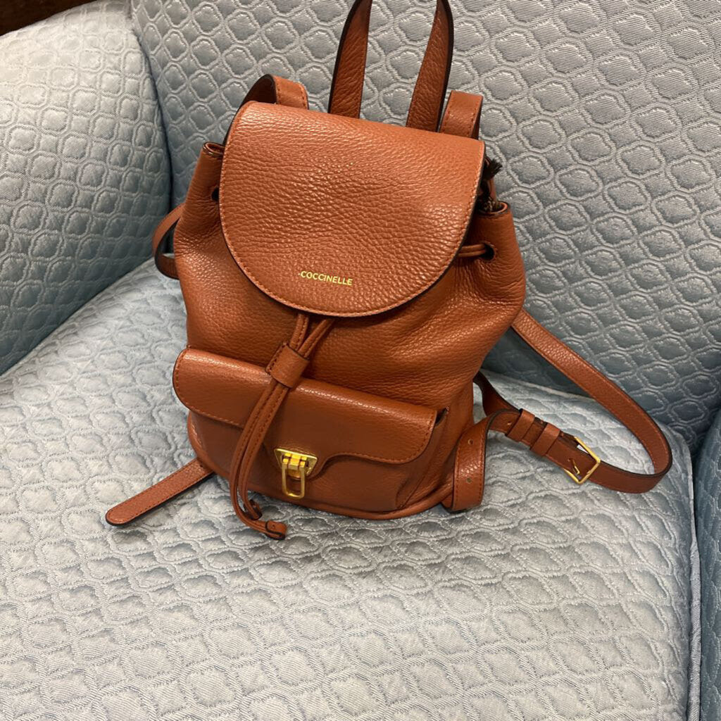 Coccinelle Beat Soft Leather Caramel Backpack NEW