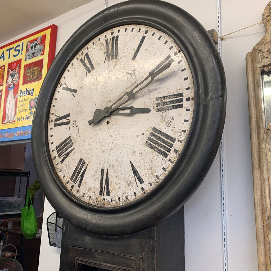 HUGE Rail-Train Antique Platform Clock 103x46x11